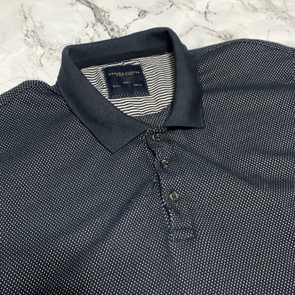 Denim & Flower polo shirt